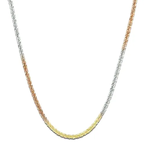 1.0mm Margarita Chain in Tri Color Gold