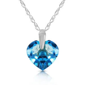 1.15 Carat 14K Solid White Gold Hope Is Life Blue Topaz Necklace
