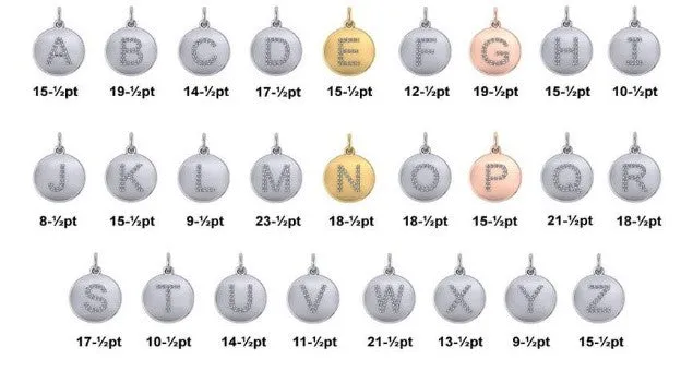 14k Diamond initials charm, Available in  White, Rose and Yellow Gold