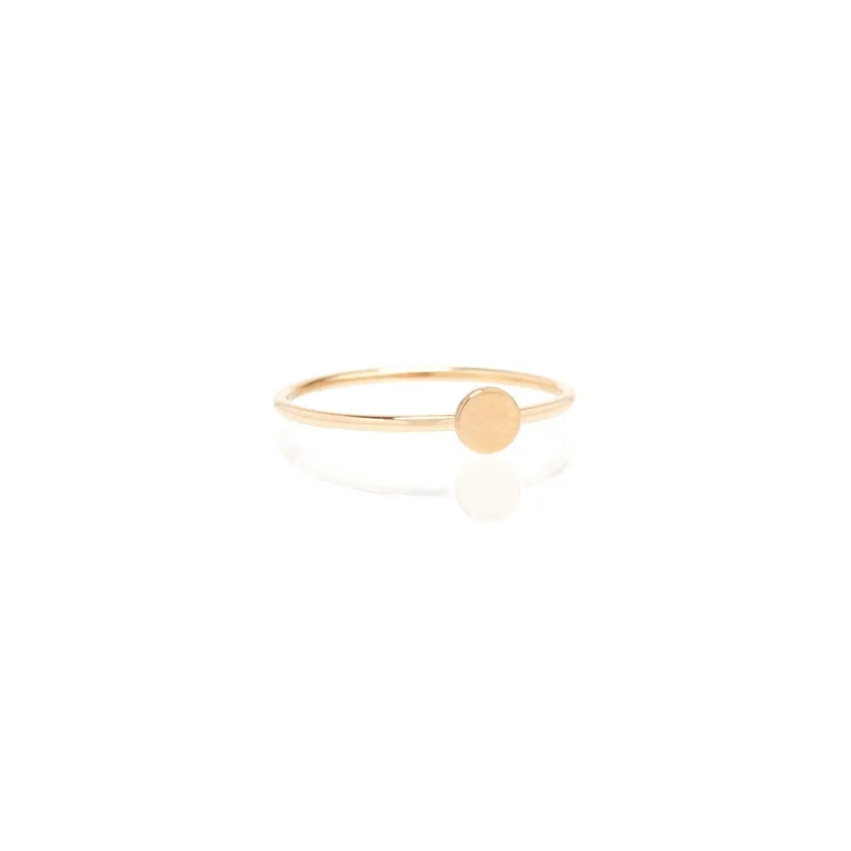 14K Gold Itty Bitty Round Disc Stacking Ring