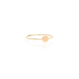 14K Gold Itty Bitty Round Disc Stacking Ring