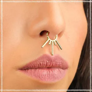 14k Gold Sun Septum Ring | IchiBan