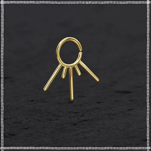 14k Gold Sun Septum Ring | IchiBan