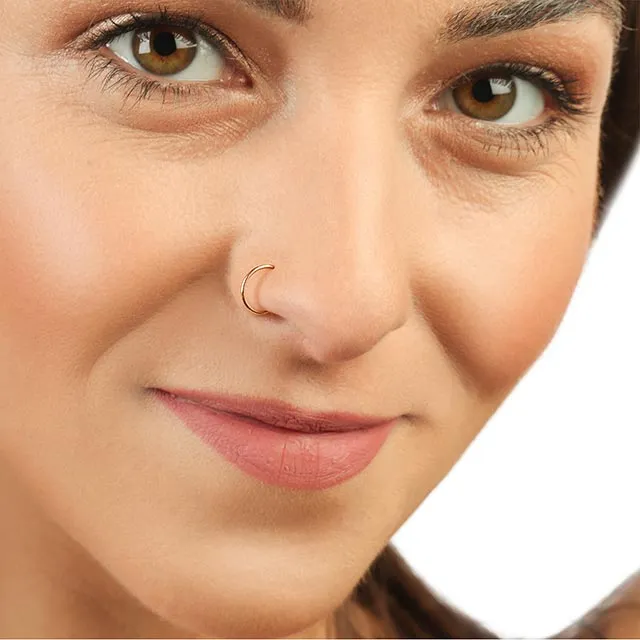 14k Rose Gold Nose Hoop | Small Hoop