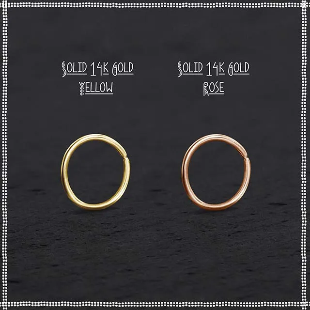 14k Septum Ring Gold | Tiny Septum Hoop