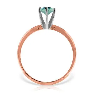 14K Solid Rose Gold Solitaire Ring Natural Blue Topaz Jewelry