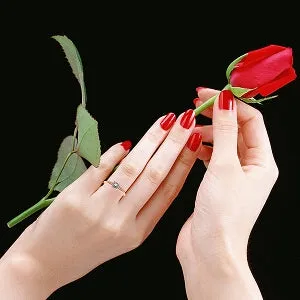 14K Solid Rose Gold Solitaire Ring w/ 0.05 Carat Natural Diamond