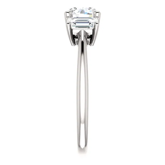 14K White Gold Round Engagement Ring 121986:448:P