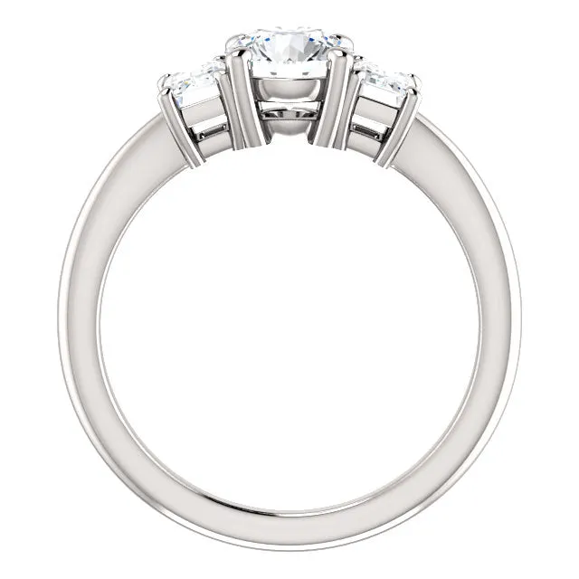 14K White Gold Round Engagement Ring 121986:448:P