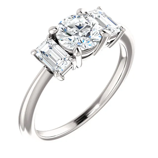 14K White Gold Round Engagement Ring 121986:448:P