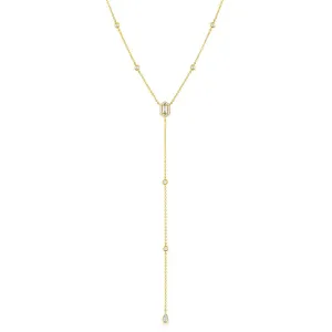 18k Yellow Gold 0.37ctw Diamond Hexagon Drop Pendant Necklace