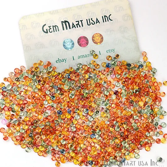5 Carat Lot Of A  Quality Natural Multi Sapphire Gemstone 2.5-3mm Round Shape Faceted Mix Lot Loose Gemstone