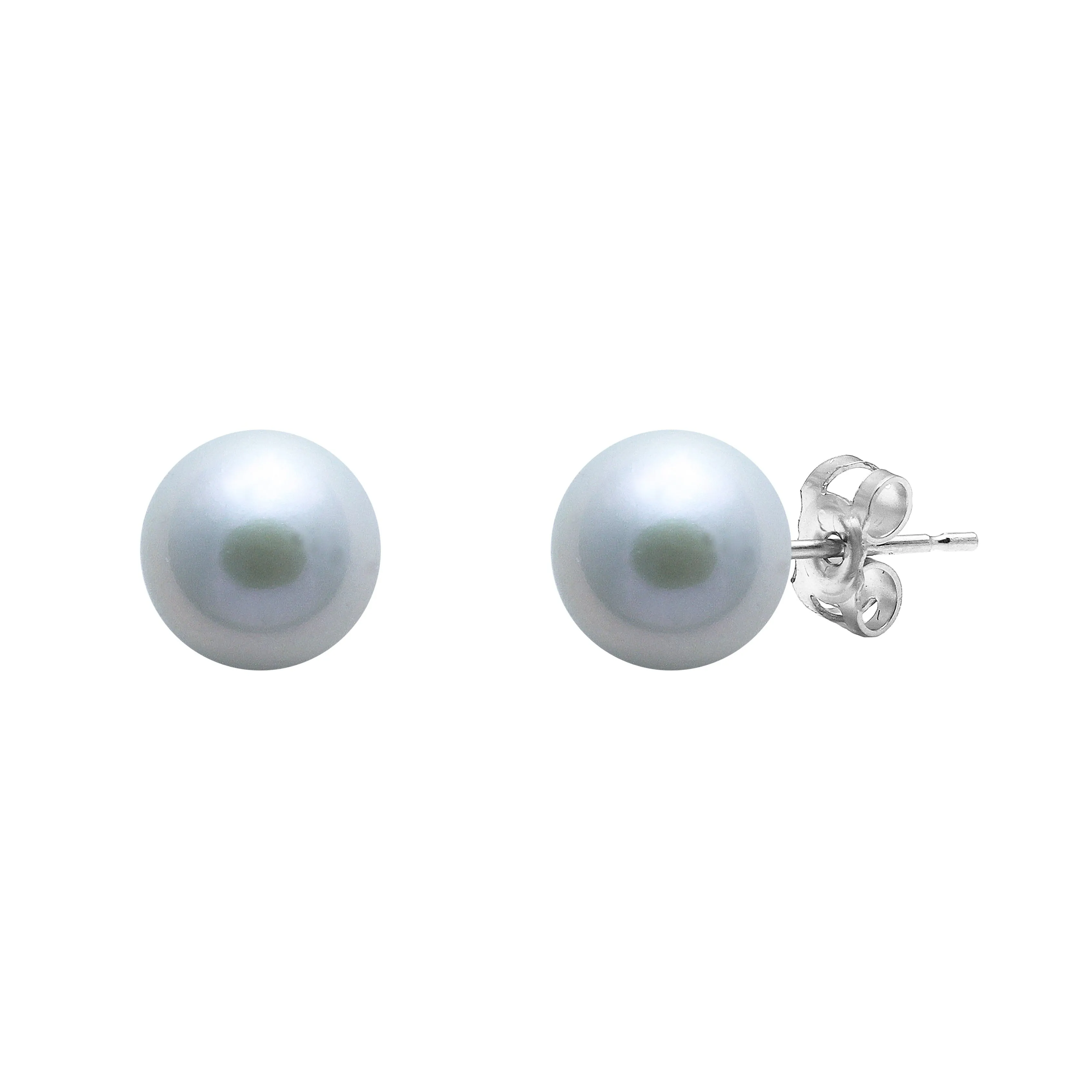 6-6.5mm Grey Freshwater Pearl Sterling Silver Stud Earrings