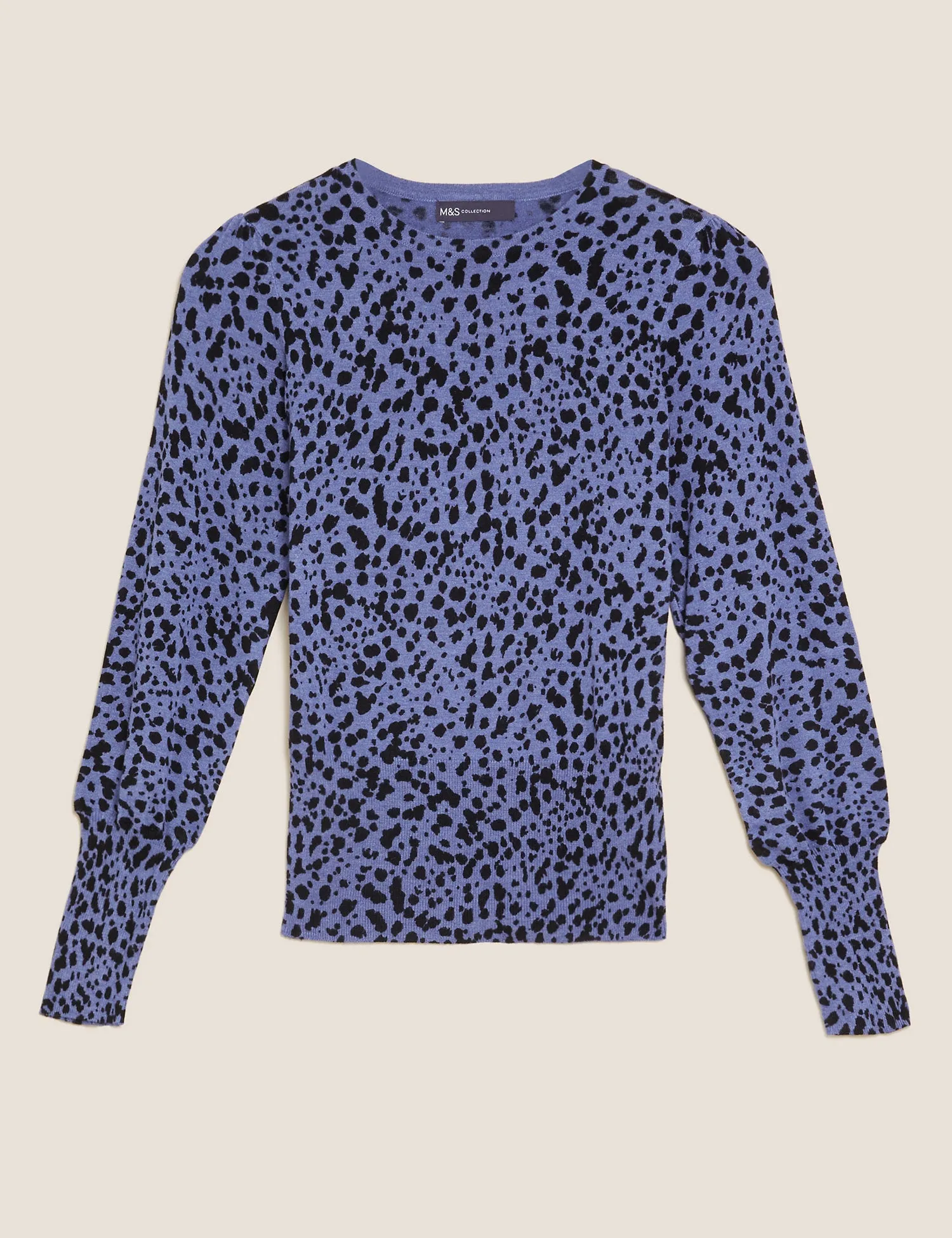 Animal Print Blouson Sleeve Jumper