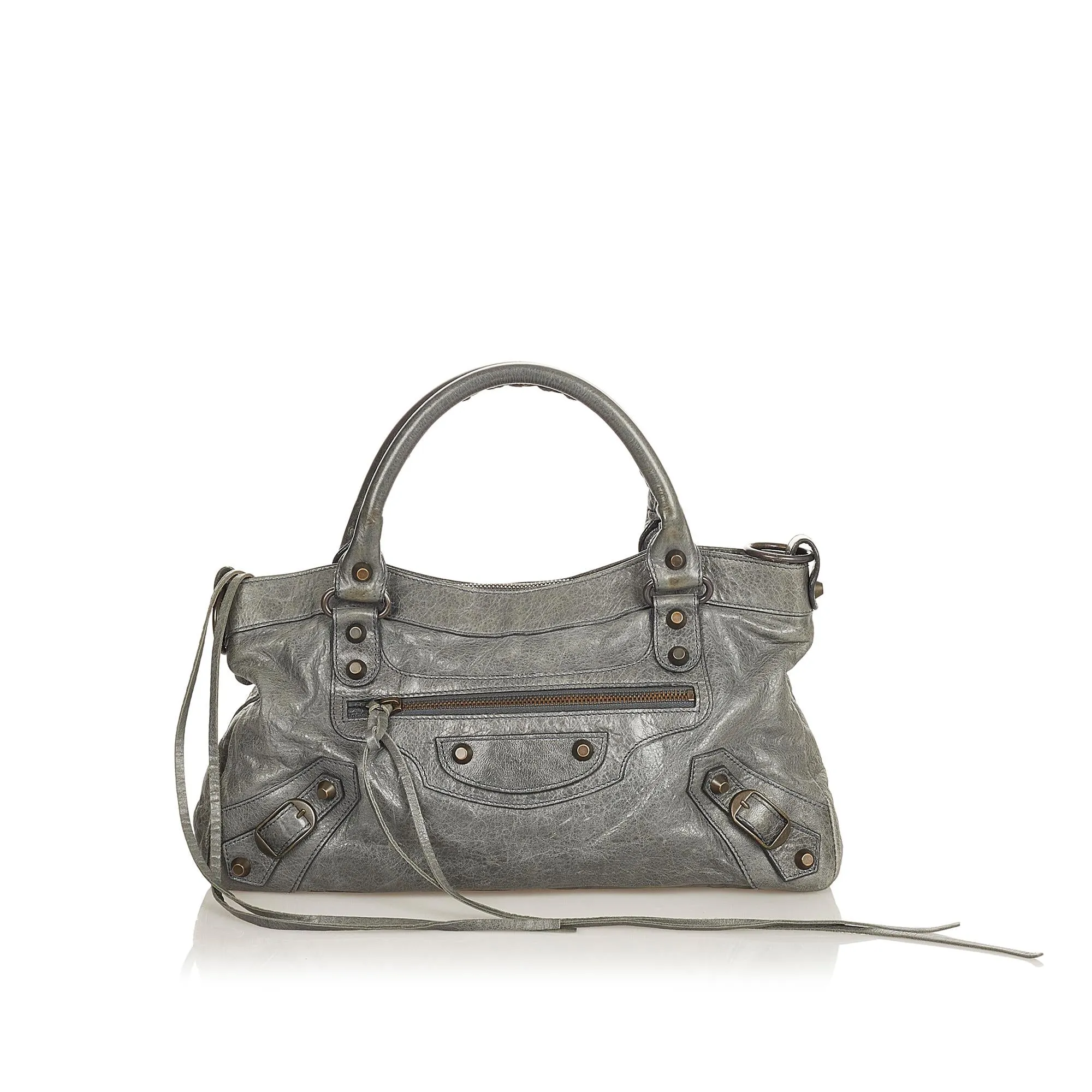 Balenciaga Motocross Classic First Leather Satchel (SHG-26212)