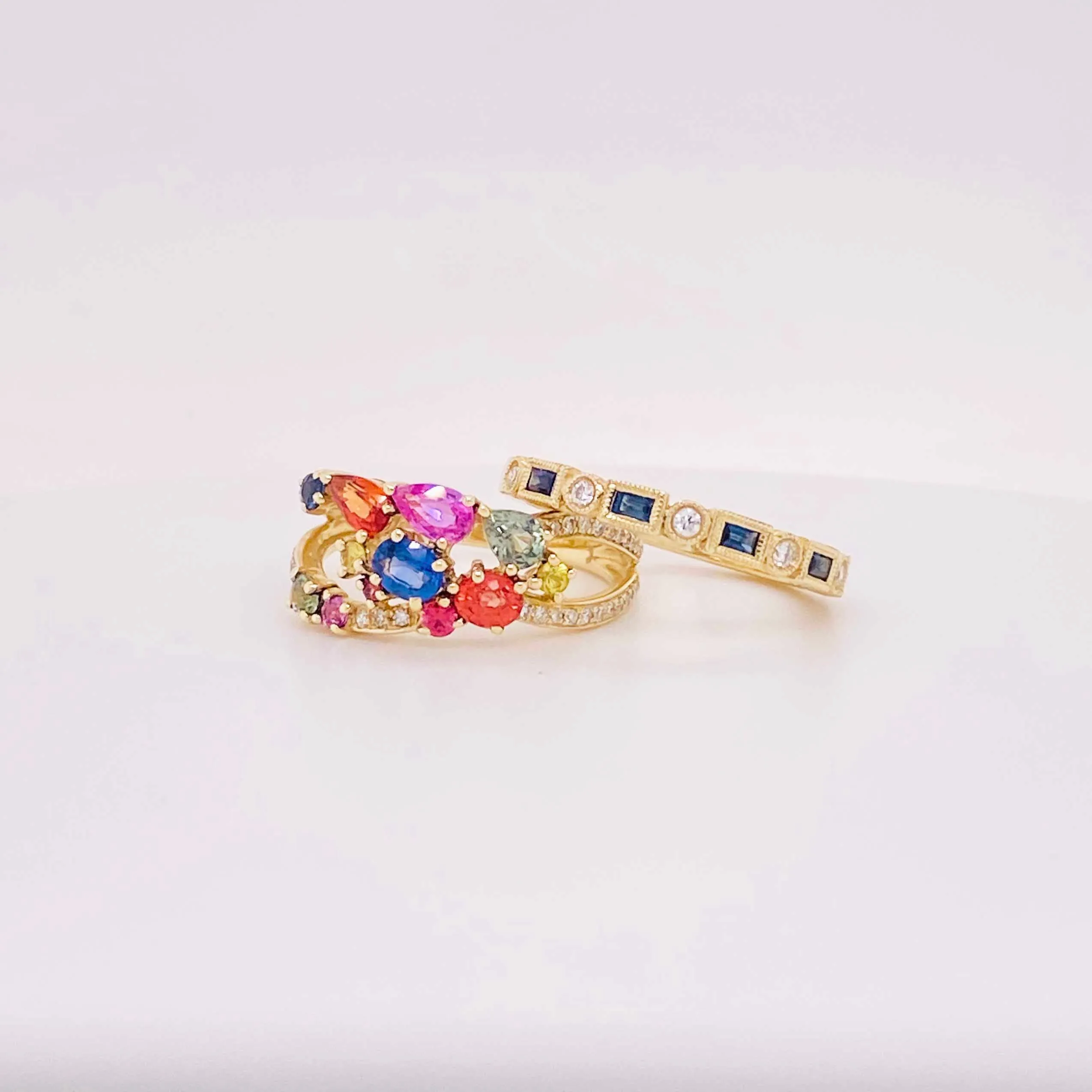 Blue Sapphire & Diamond Ring
