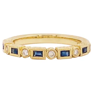 Blue Sapphire & Diamond Ring