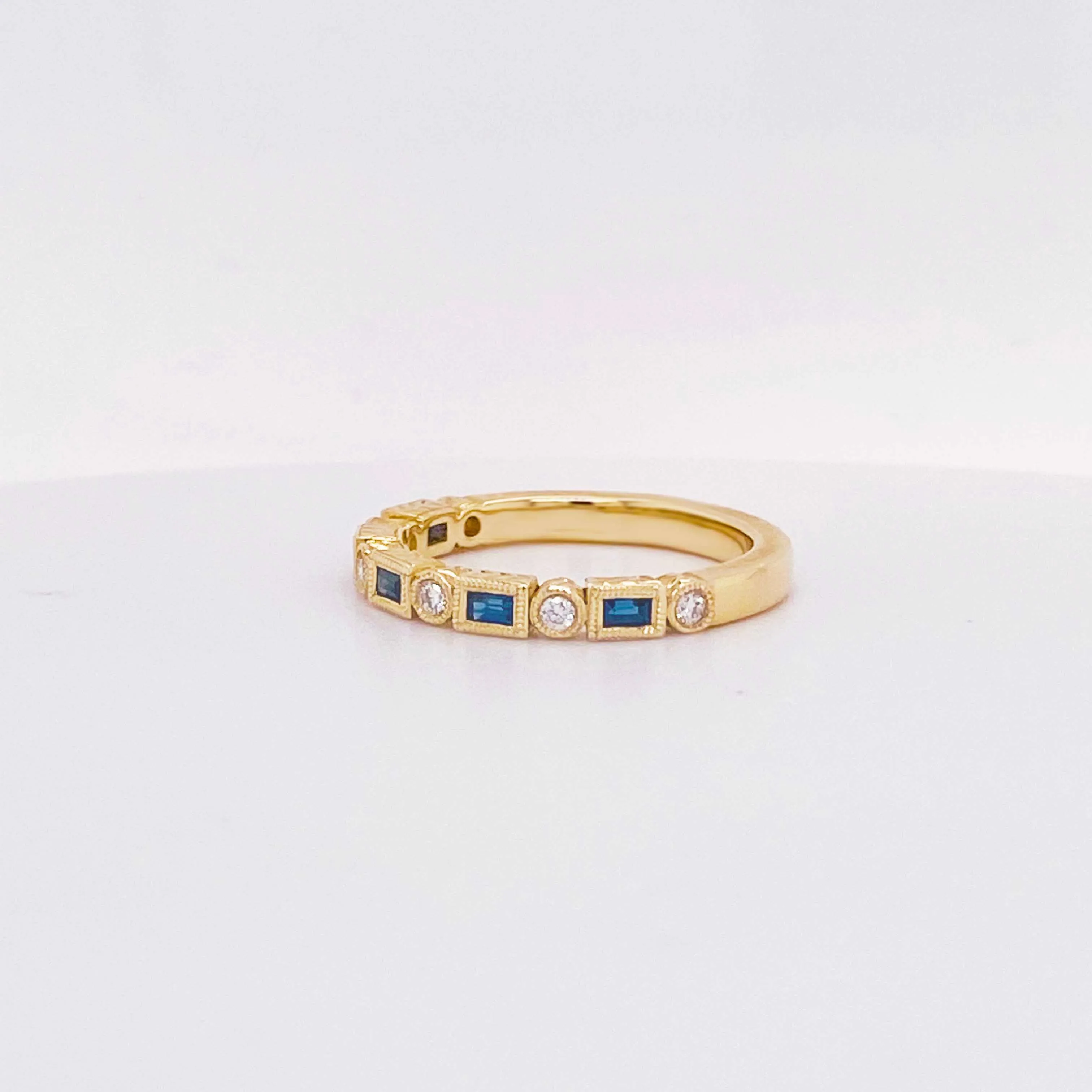 Blue Sapphire & Diamond Ring
