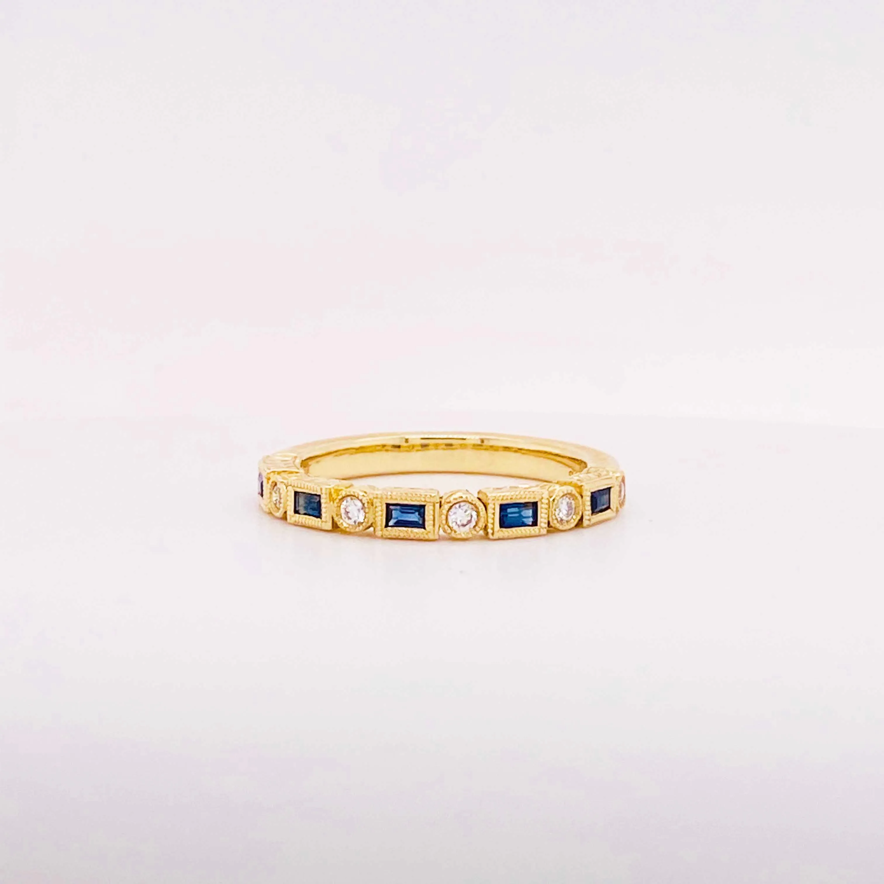 Blue Sapphire & Diamond Ring