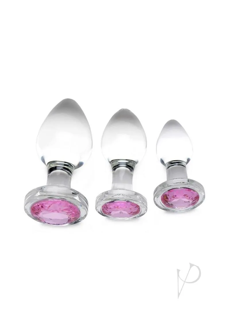 Booty Sparks Pink Gem Glass Plug Set