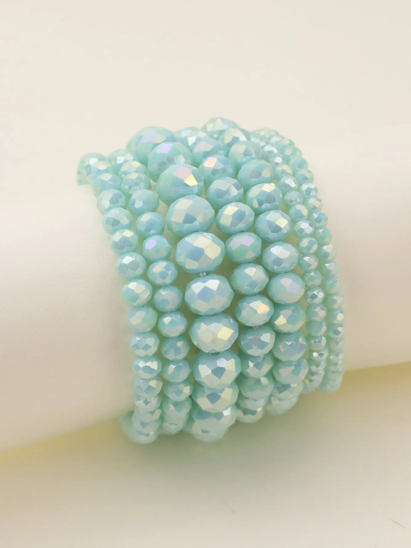 CB2177 7 Piece Glass Beaded Bracelet Set