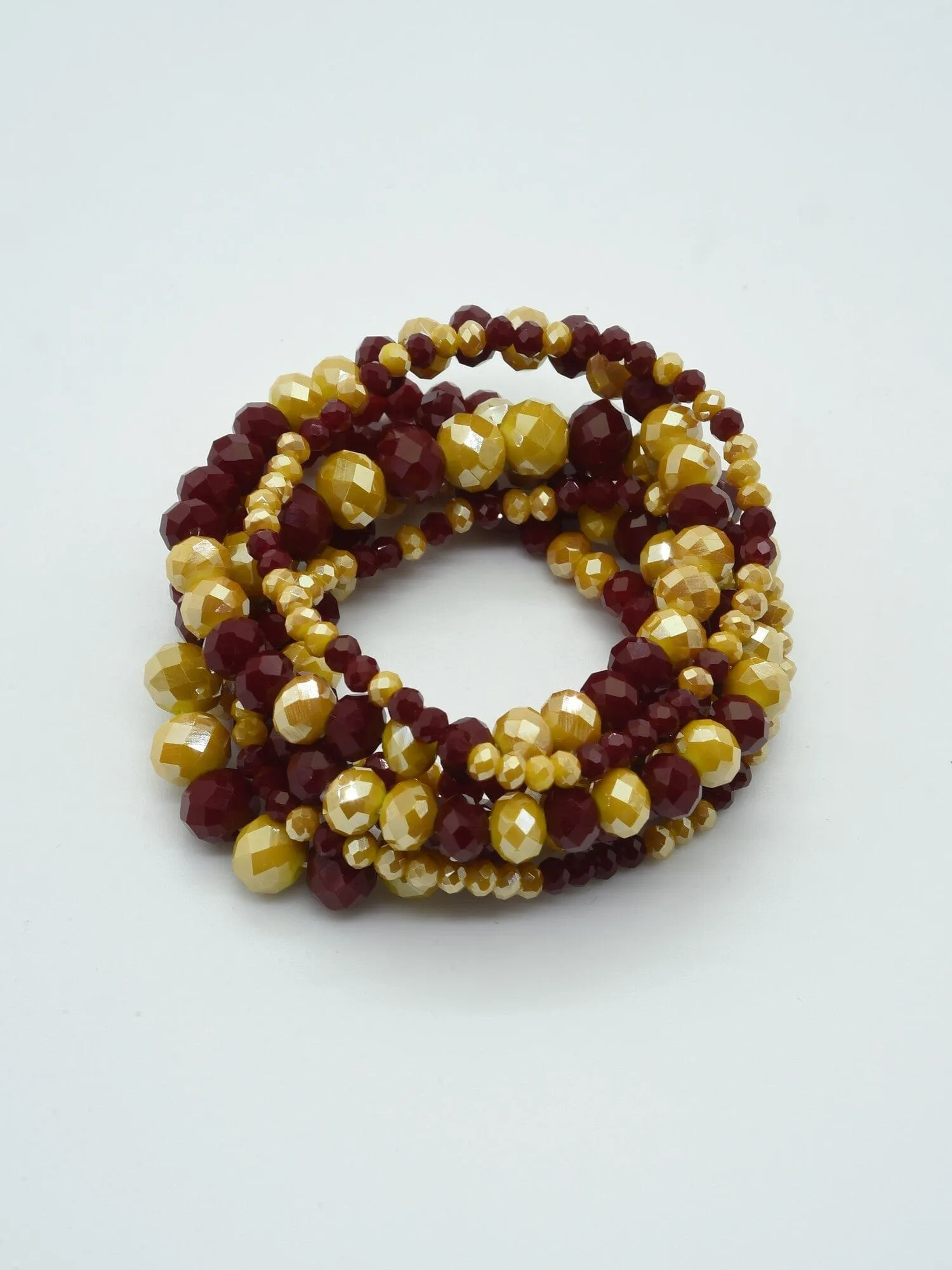 CB2177 7 Piece Glass Beaded Bracelet Set