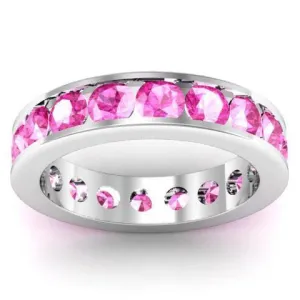 Channel Set Pink Sapphire Eternity Band