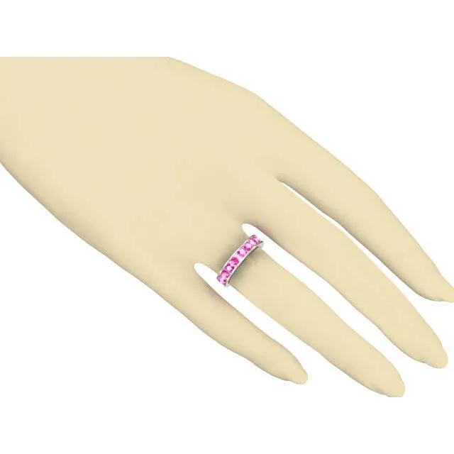 Channel Set Pink Sapphire Eternity Band