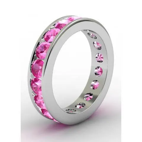 Channel Set Pink Sapphire Eternity Band
