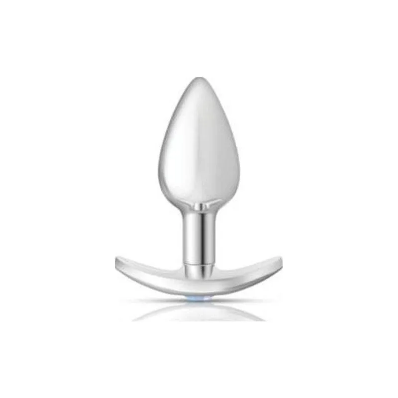 Luxury Silver Anchor Butt Plug Set with Clear and Pink Jewel Charms