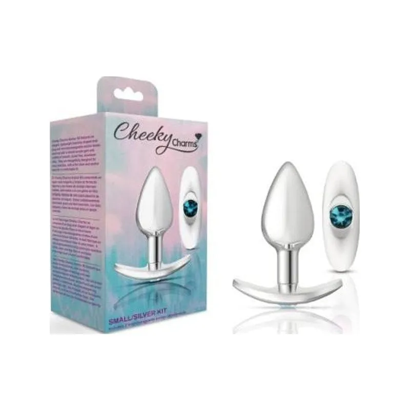 Luxury Silver Anchor Butt Plug Set with Clear and Pink Jewel Charms