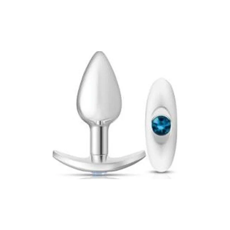 Luxury Silver Anchor Butt Plug Set with Clear and Pink Jewel Charms