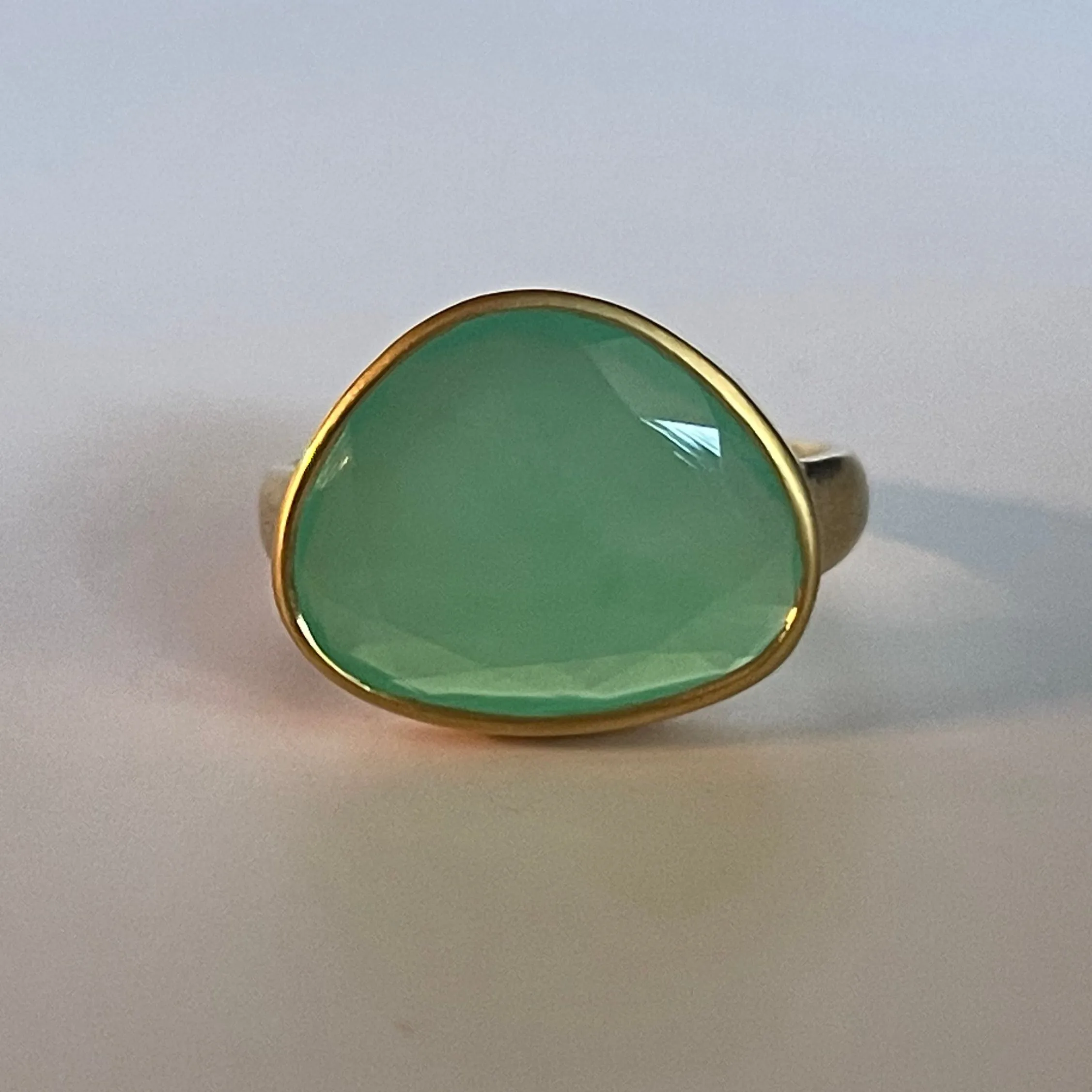 Chrysoprase Greek Ring