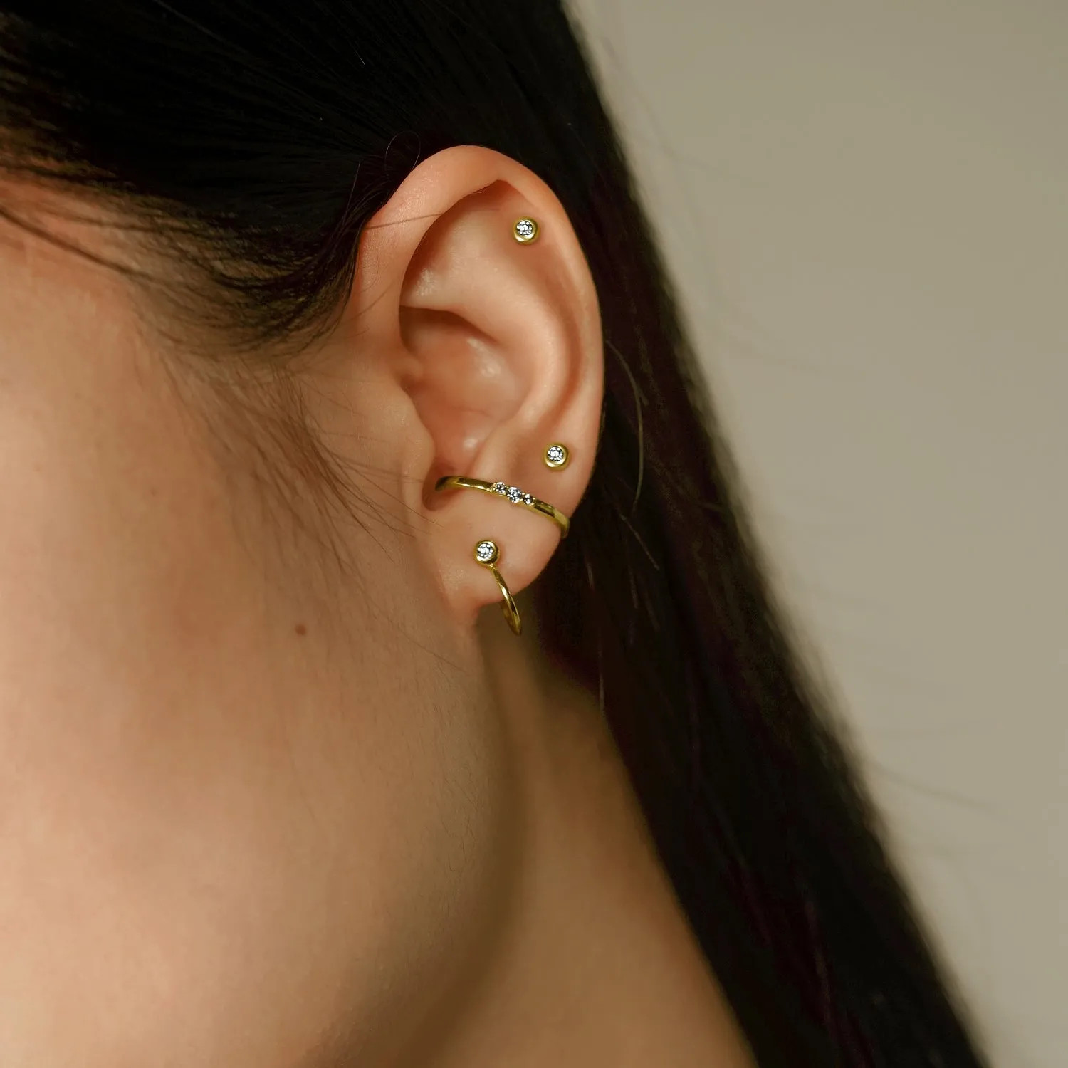 Dainty Bezel Stud Earrings