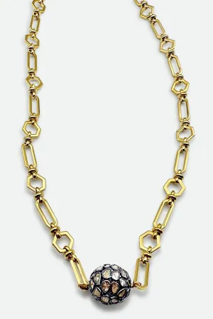DAISY SLICED DIAMOND BALL NECKLACE