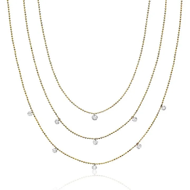 Dashing Diamonds Triple Layer Necklace