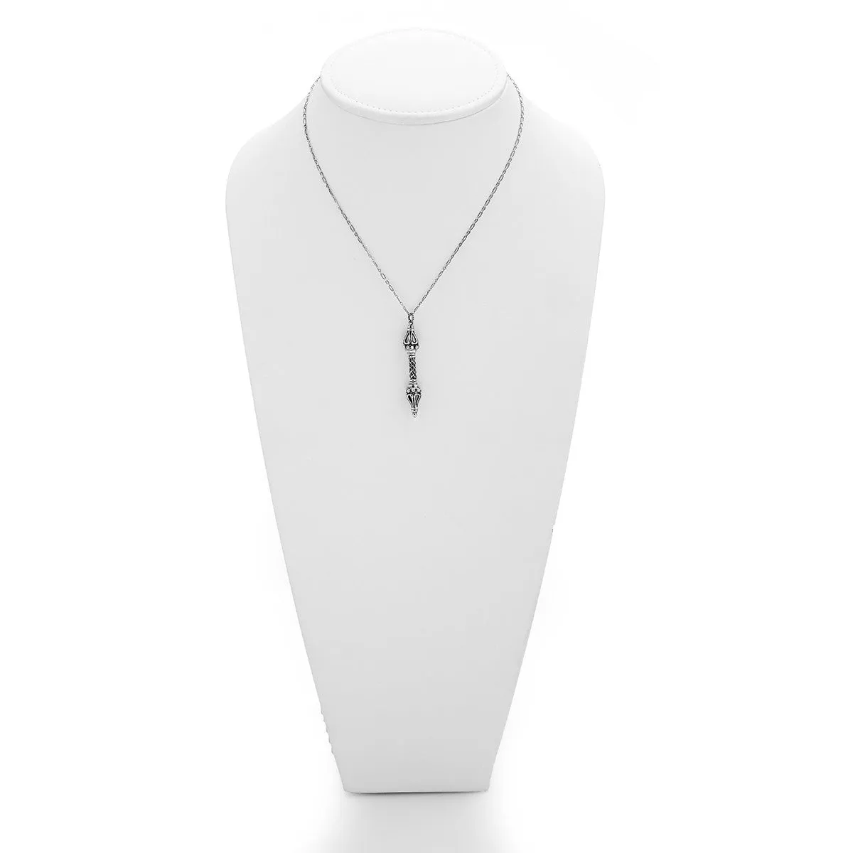 Dharmachakra Meditation Sterling Silver Necklace
