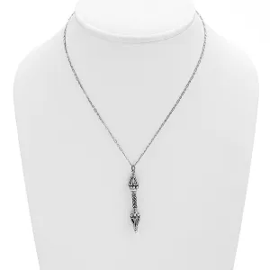 Dharmachakra Meditation Sterling Silver Necklace