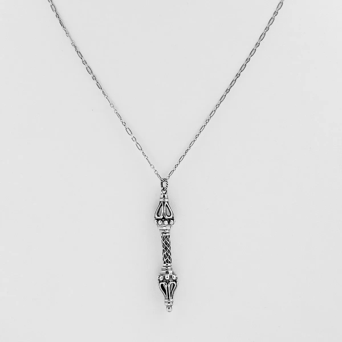 Dharmachakra Meditation Sterling Silver Necklace