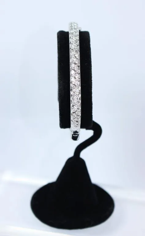 DIAMOND  Bangle Bracelet with 14 Karat White Gold