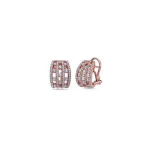 Diamond Triple Row Stud Earring