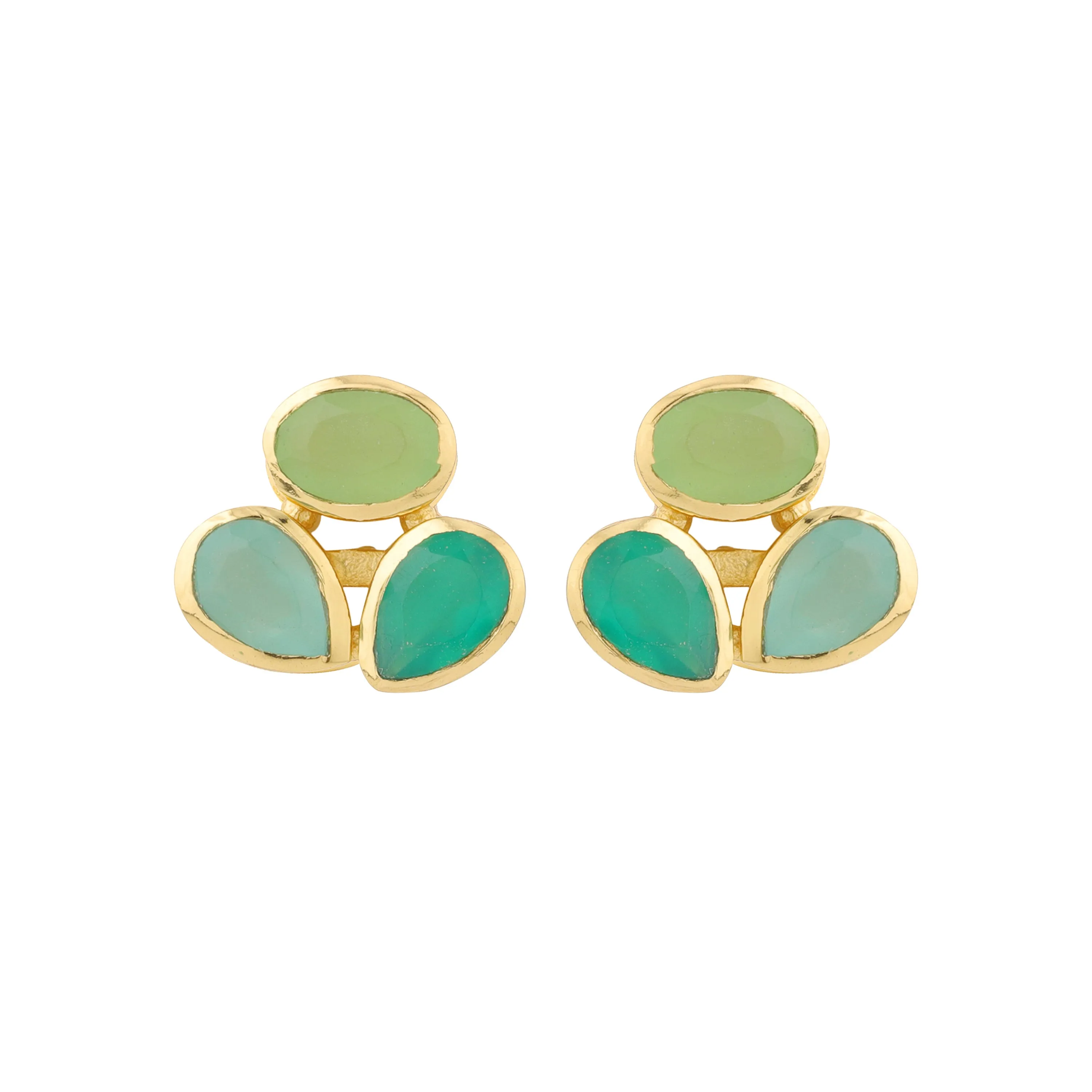 Earrings - Cluster in Greens