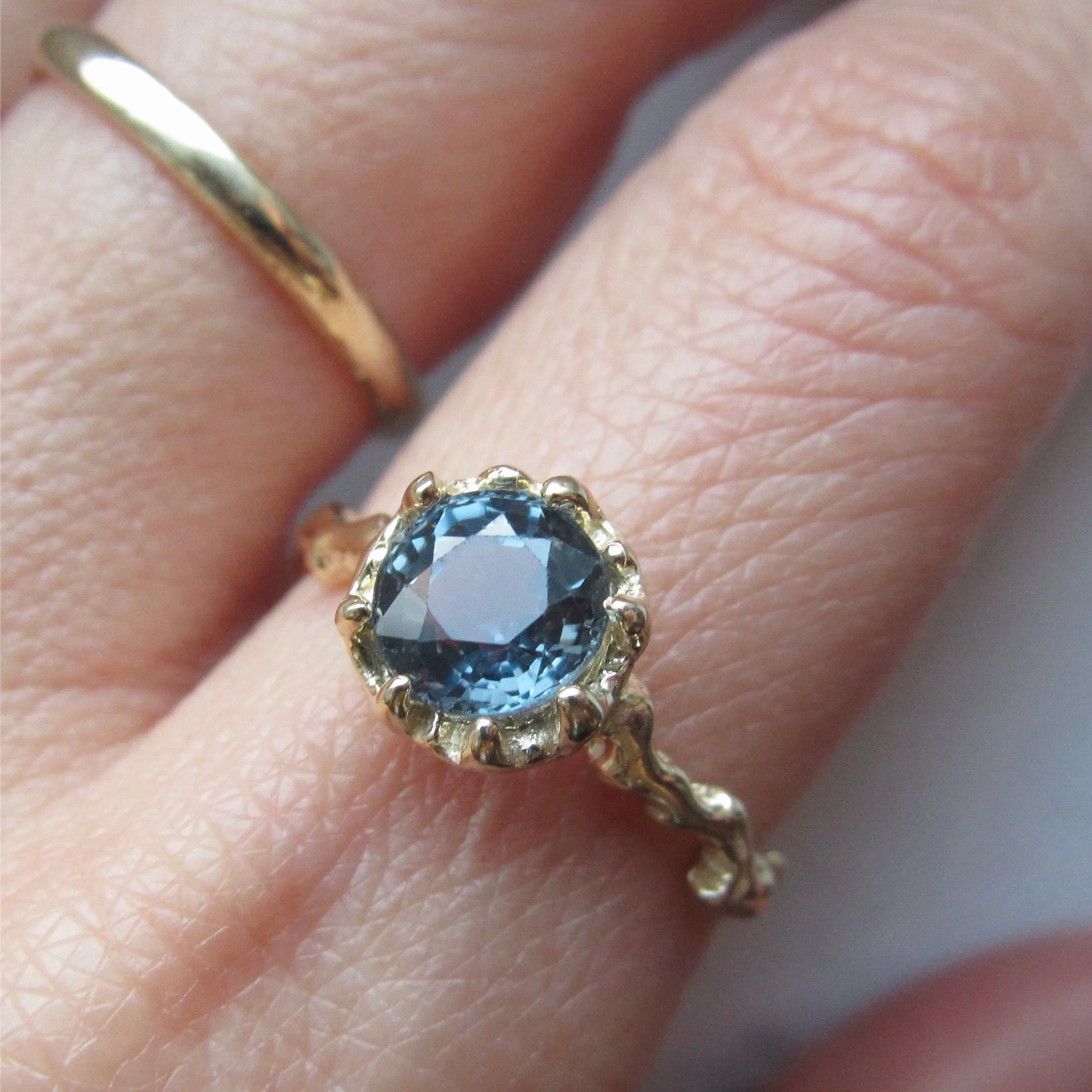 Fire Coral Sapphire Ring