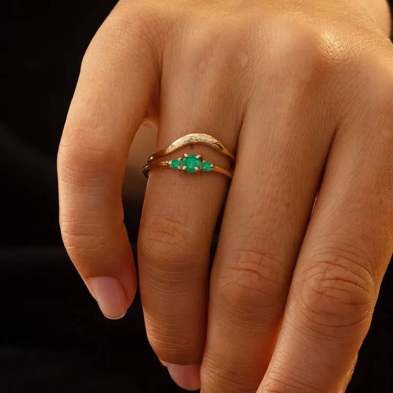 Florence Ring, Green Onyx, Gold