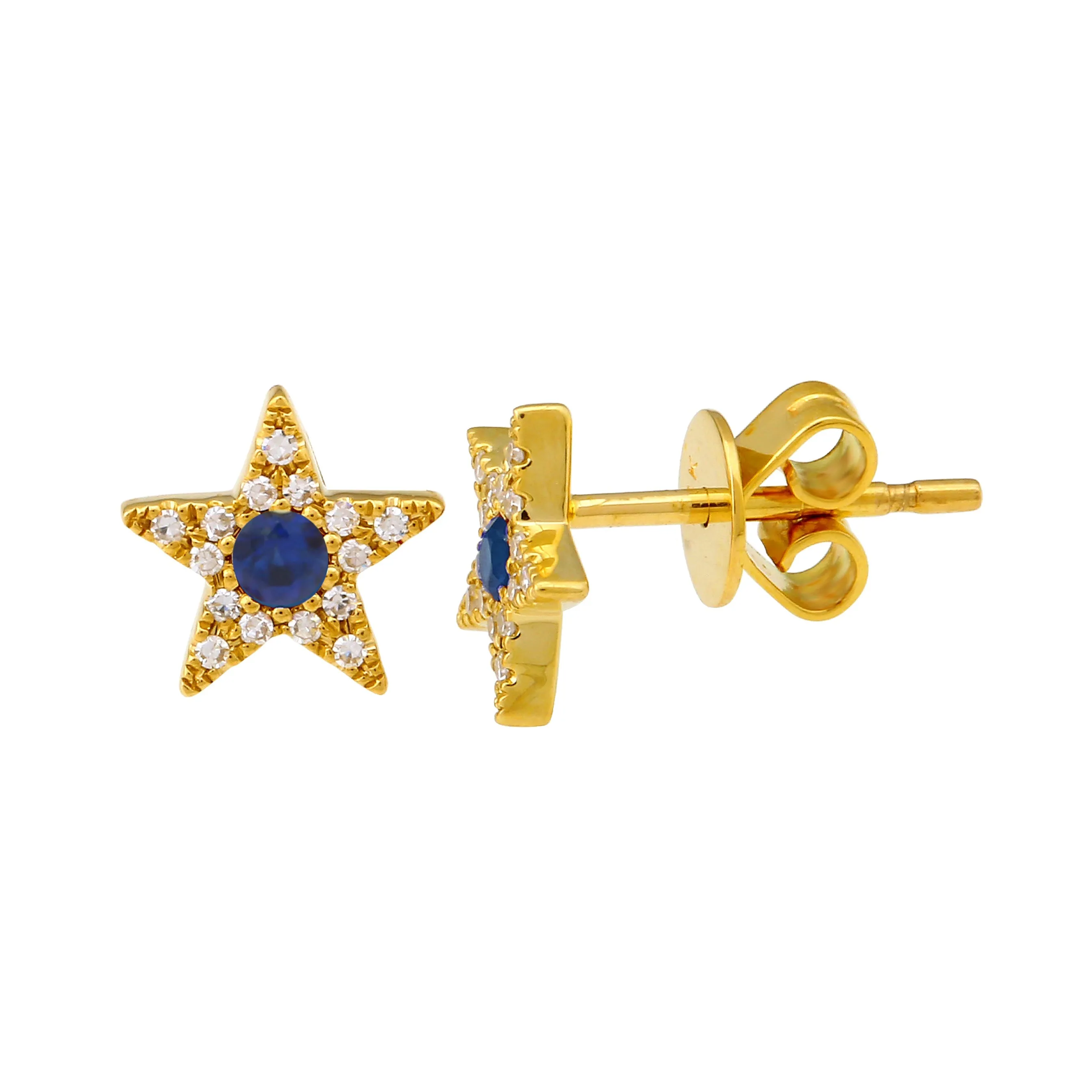 Gemstone Center Star Studs