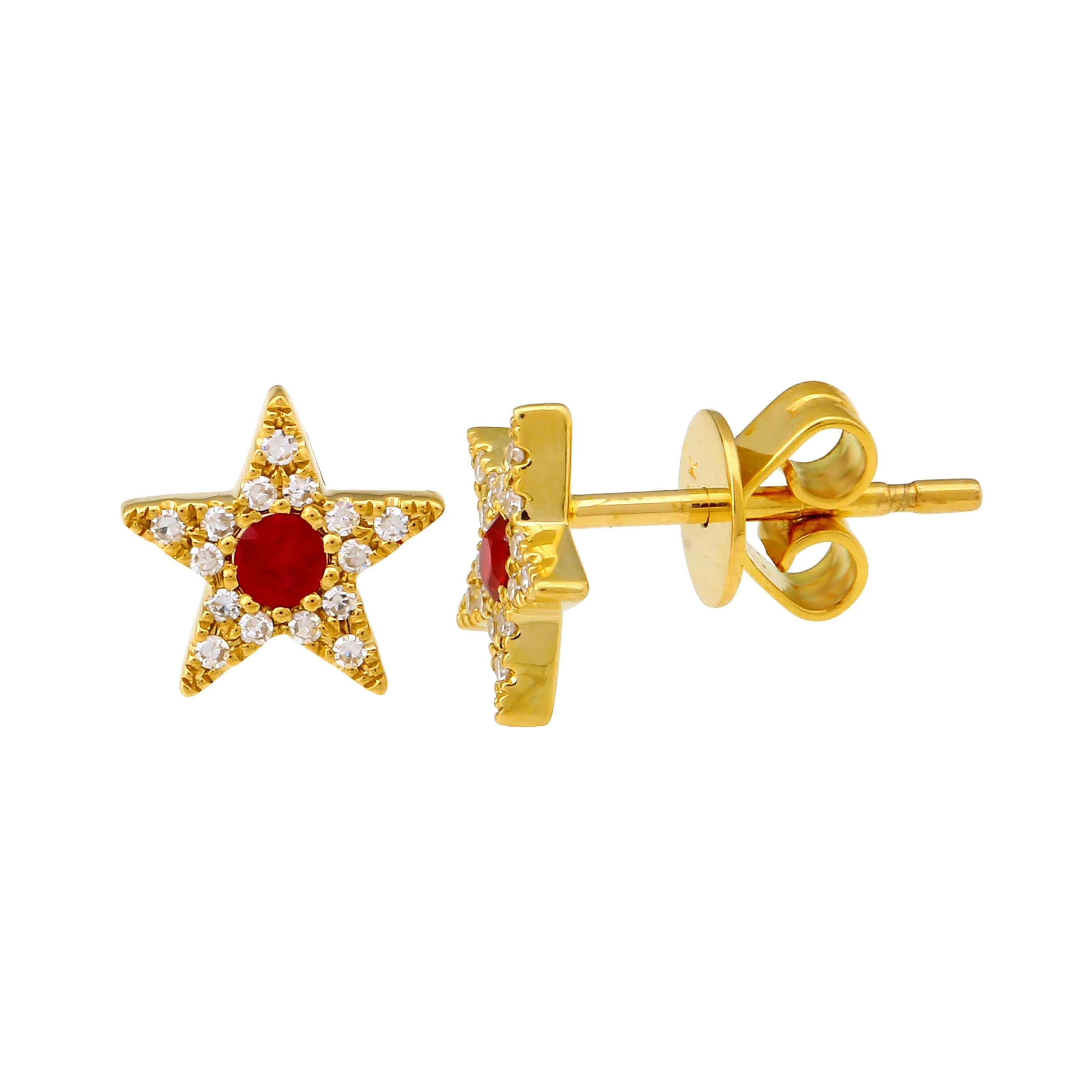 Gemstone Center Star Studs