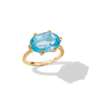 Gigi Ring, Blue Topaz, Gold