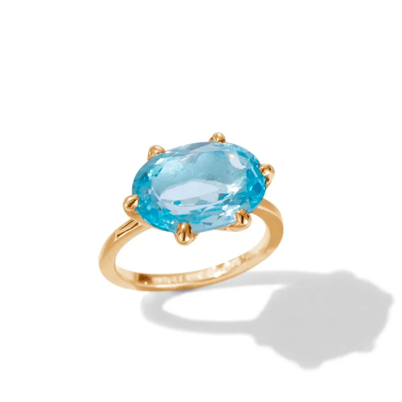Gigi Ring, Blue Topaz, Gold