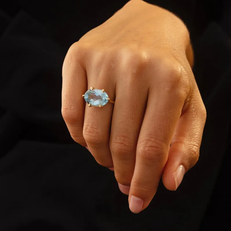 Gigi Ring, Blue Topaz, Gold