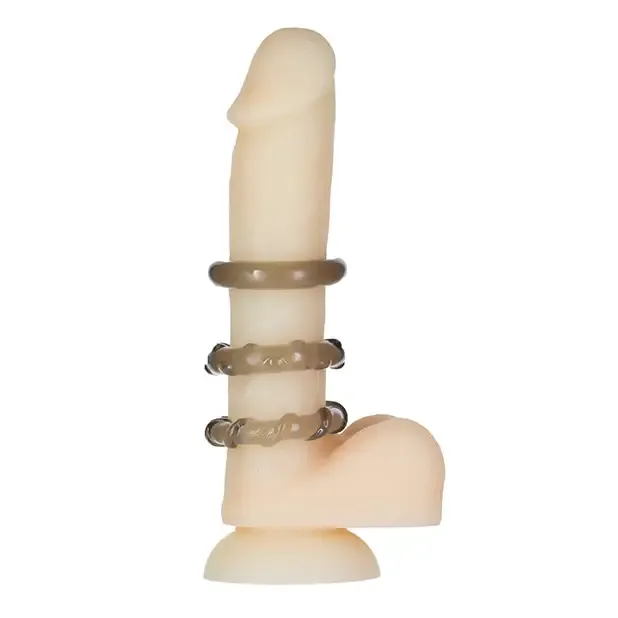 Premium 3-Pack Black Cock Rings for Enhanced Performance